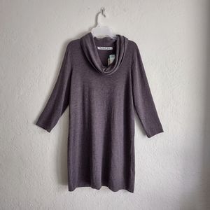 Michael Stars Laurelle Brown Cowl Neck Knit Dress